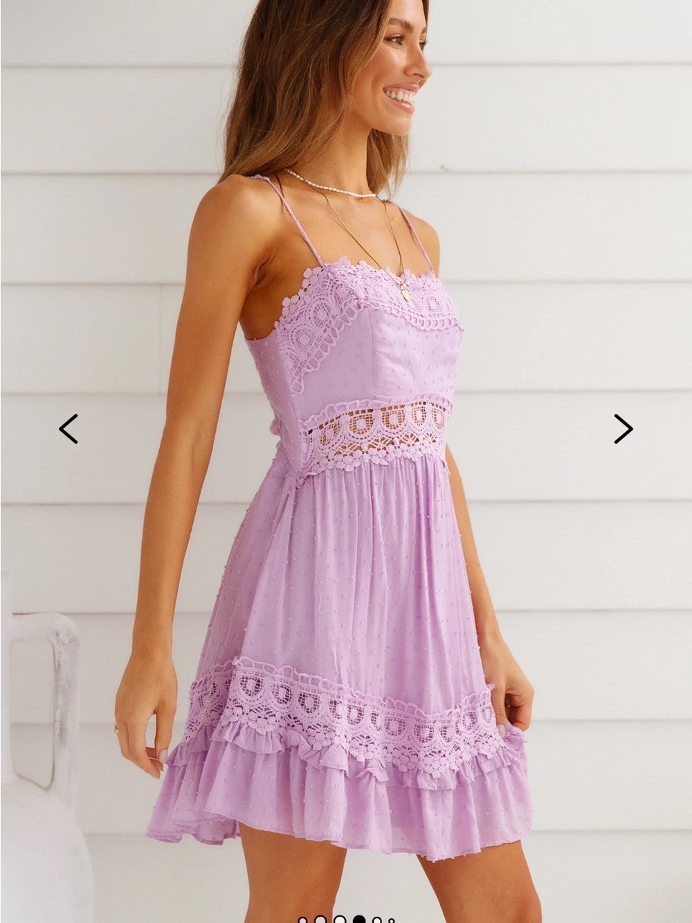 Hello Molly Shady Lady Lavender Lace-Trim Summer Dress - Picture 6 of 16